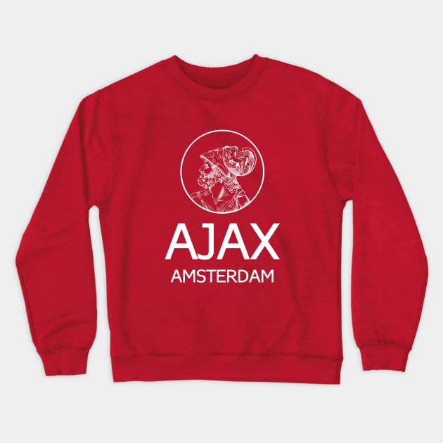 Ajax Amsterdam White Crewneck Sweatshirt by VRedBaller